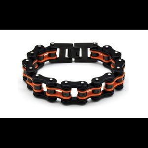 Mens D&Z Stainless Steel Motorcycle Bike Bracelet